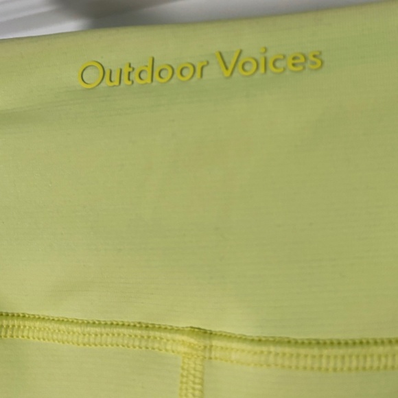 Outdoor Voices TechSweat Crop Flex Leggings Size Small, Yellow; OV Move Free 3/4 - Picture 5 of 7